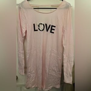 Victoria’s Secret LOVE Sleep Shirt Nightgown Dress Pink Small NWT